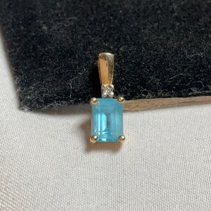 Aquamarine and Diamond Pendant